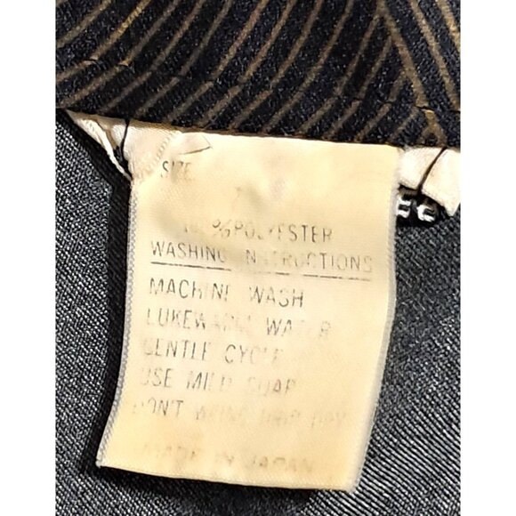 Vintage 70s Japanese Kimono Robe Black Satin Cranes Clouds Made in Japan Tag Rea - Picture 10 of 11